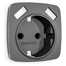 Накладка для розетки с заземлением и со шторками и 2хusb type a ambrella volt quant op6590